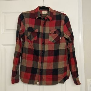 Vans flannel plaid button down shirt